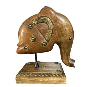 Pier 1 Imports Wood Elephant Bust